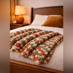 Handcrafted Afghan Multicolor Crochet Throw Blanket